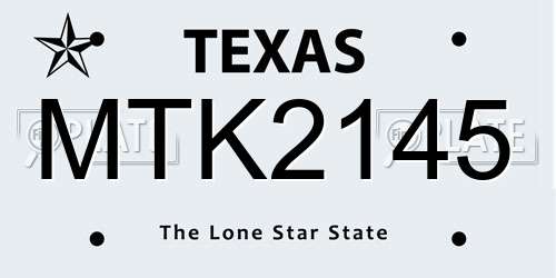 MTK2145 Texas License Plate