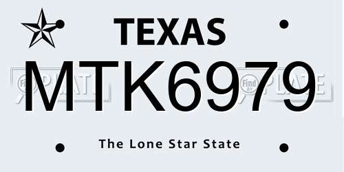 MTK6979 Texas License Plate