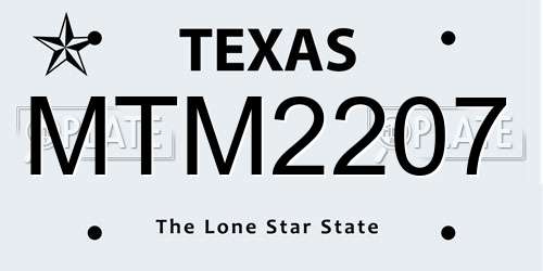 MTM2207 Texas License Plate