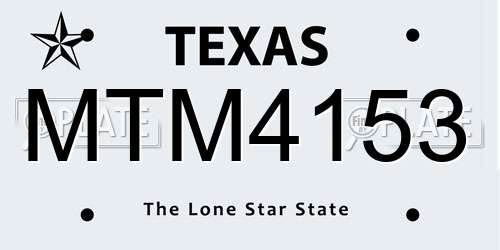 MTM4153 Texas License Plate