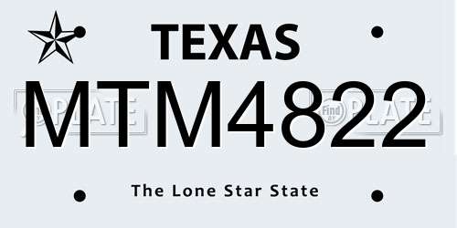 MTM4822 Texas License Plate