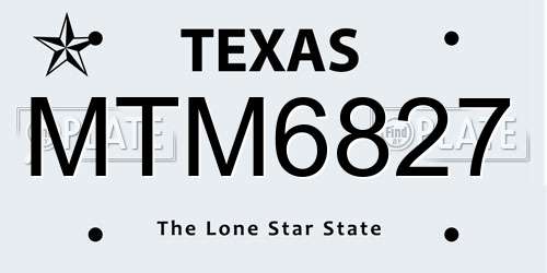 MTM6827 Texas License Plate