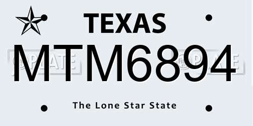 MTM6894 Texas License Plate