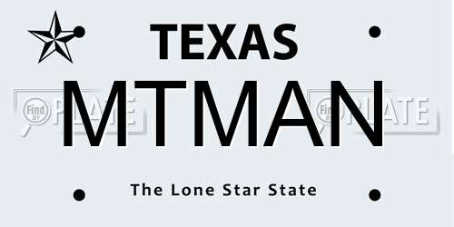 MTMAN Texas License Plate