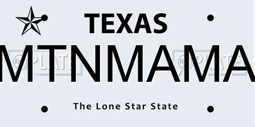 MTNMAMA Texas License Plate