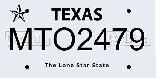MTO2479 Texas License Plate