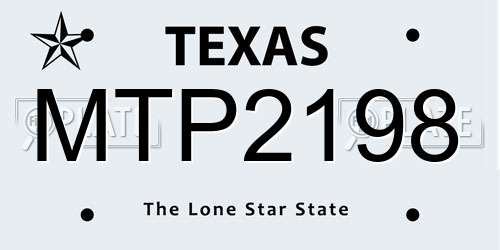 MTP2198 Texas License Plate