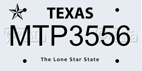 MTP3556 Texas License Plate