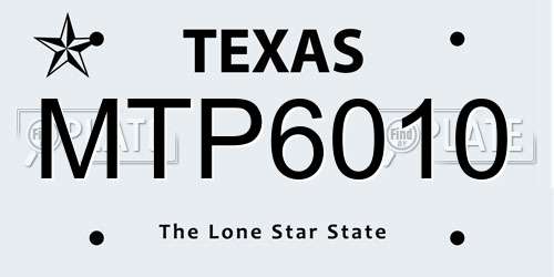 MTP6010 Texas License Plate