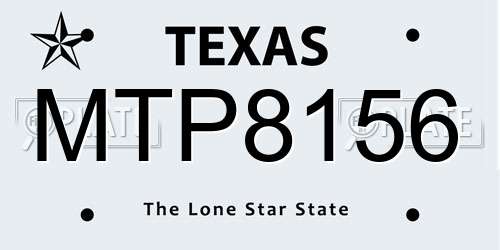 MTP8156 Texas License Plate