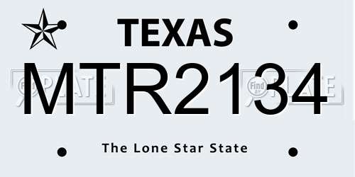 MTR2134 Texas License Plate