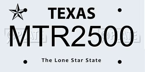 MTR2500 Texas License Plate