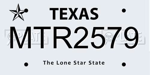 MTR2579 Texas License Plate