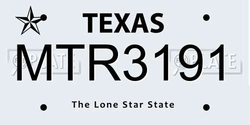 MTR3191 Texas License Plate