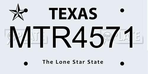 MTR4571 Texas License Plate