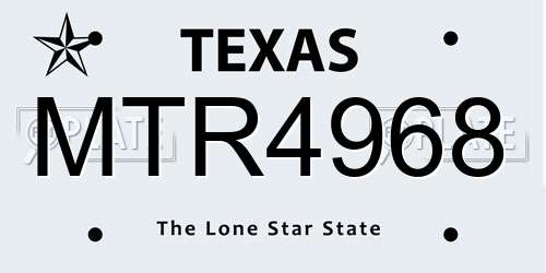 MTR4968 Texas License Plate