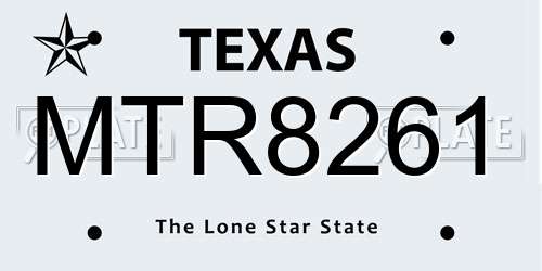MTR8261 Texas License Plate