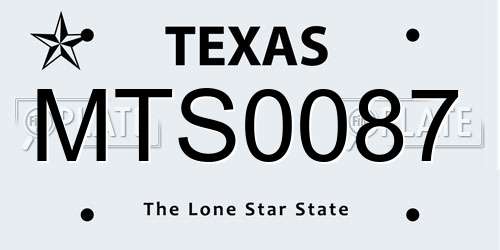 MTS0087 Texas License Plate