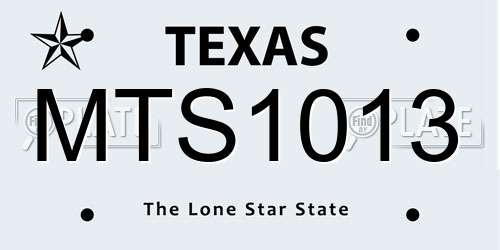 MTS1013 Texas License Plate