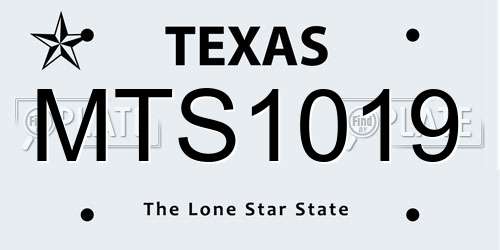 MTS1019 Texas License Plate