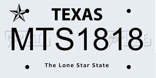 MTS1818 Texas License Plate