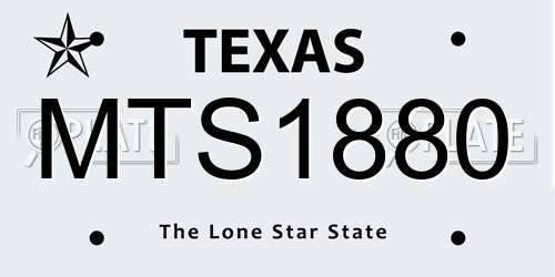 MTS1880 Texas License Plate