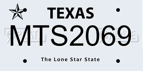 MTS2069 Texas License Plate