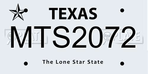 MTS2072 Texas License Plate