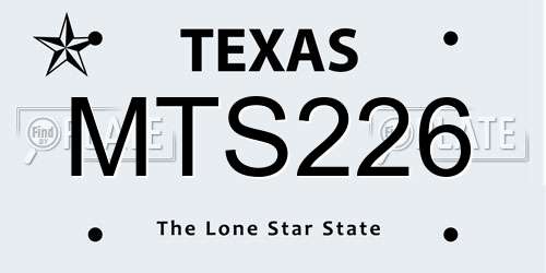 MTS226 Texas License Plate