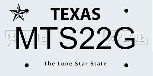 MTS22G Texas License Plate