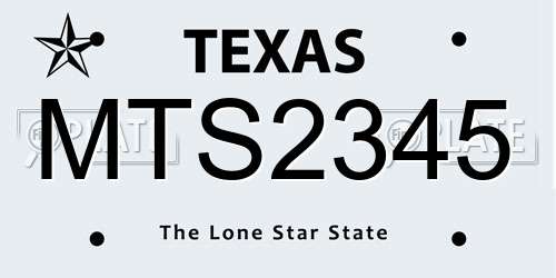 MTS2345 Texas License Plate