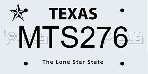 MTS276 Texas License Plate