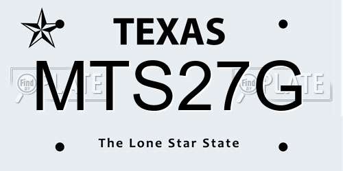 MTS27G Texas License Plate