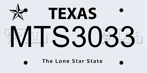 MTS3033 Texas License Plate