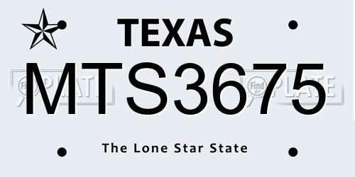 MTS3675 Texas License Plate