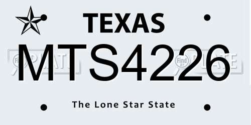 MTS4226 Texas License Plate