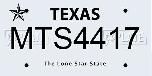 MTS4417 Texas License Plate
