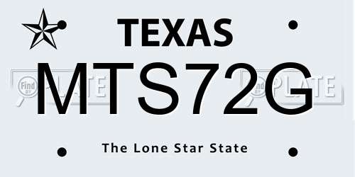 MTS72G Texas License Plate