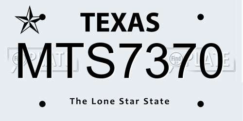 MTS7370 Texas License Plate