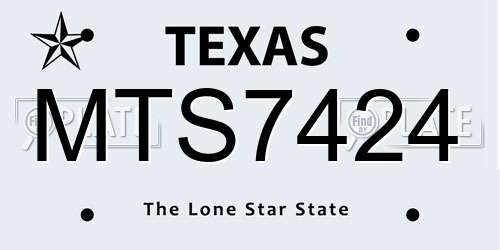 MTS7424 Texas License Plate