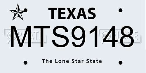 MTS9148 Texas License Plate