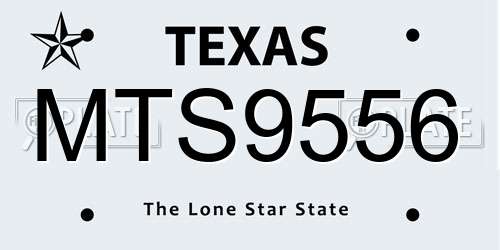 MTS9556 Texas License Plate
