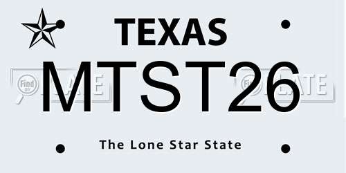 MTST26 Texas License Plate