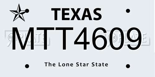 MTT4609 Texas License Plate