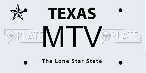 MTV Texas License Plate