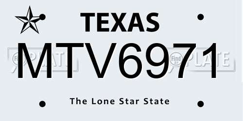 MTV6971 Texas License Plate