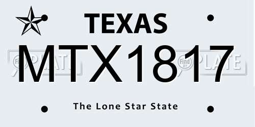 MTX1817 Texas License Plate