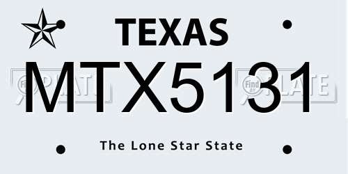 MTX5131 Texas License Plate