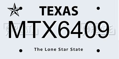 MTX6409 Texas License Plate