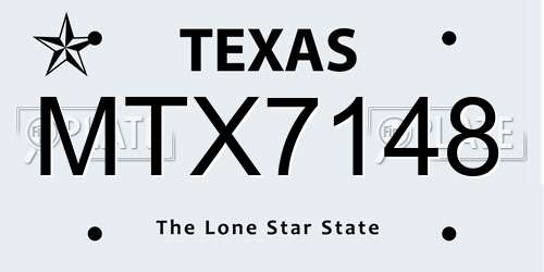MTX7148 Texas License Plate